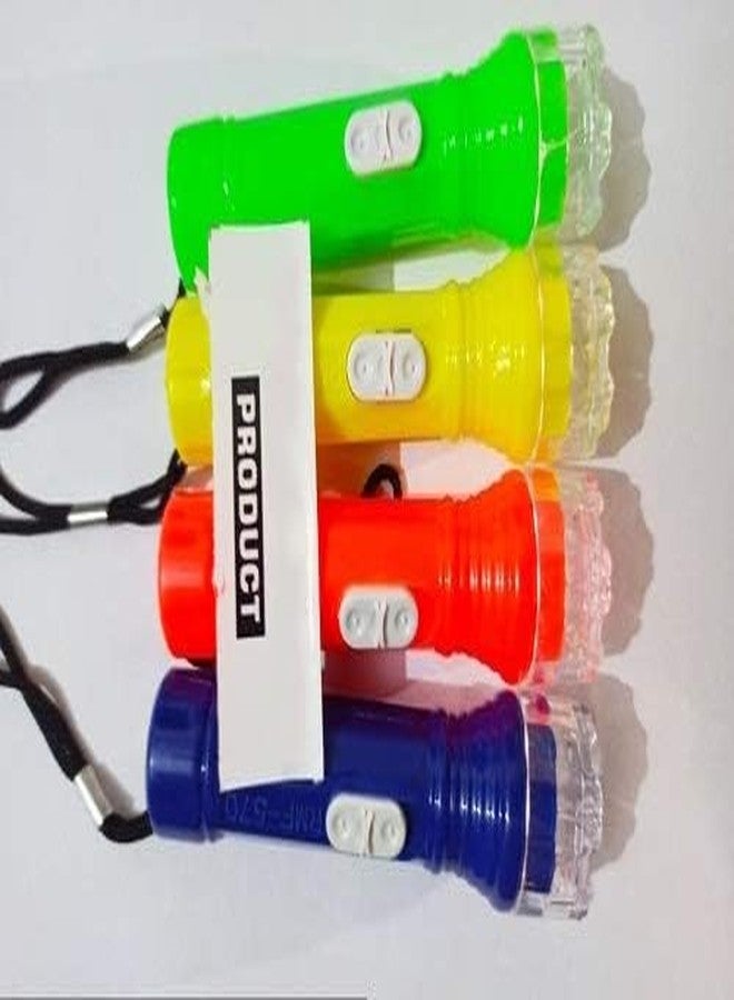 Flysmart مصباح يدوي بلاستيكي صغير من فلاي سمارت مع حبل تعليق للأطفال، بنين/بنات | هدية جميلة وجذابة، من الألعاب الرائجة للأطفال | (عبوة من 4 قطع، متعددة الألوان) - Image 1